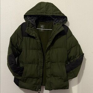 Wonder Nation Olive and Black Puffer Jacket